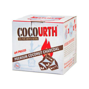 CocoUrth Large Cubes Hookah Coals - 10 Pack (64 Pieces)