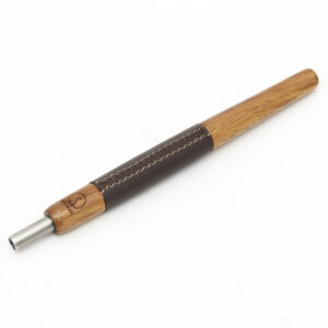 Wookah - Iroko Black leather mouth tip